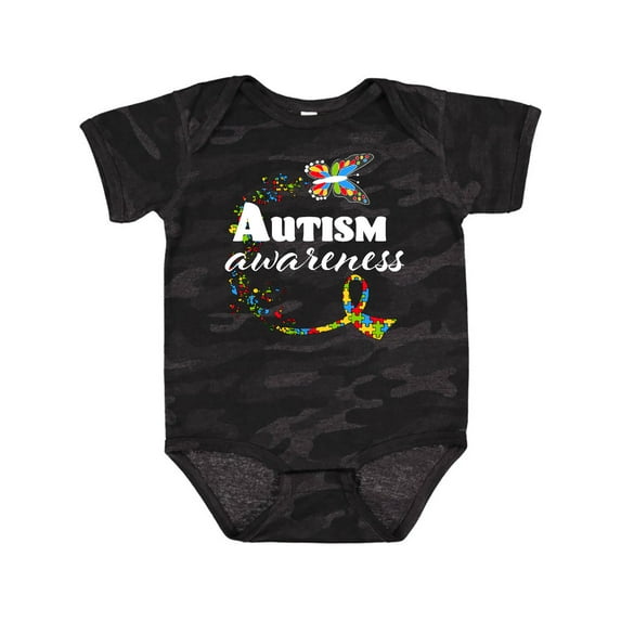 Inktastic Autism Awareness Butterfly Ribbon Boys or Girls Baby Bodysuit