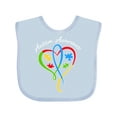thumbnail image 1 of Inktastic Autism Awareness Heart Ribbon and Puzzle Pieces Boys or Girls Baby Bib, 1 of 4