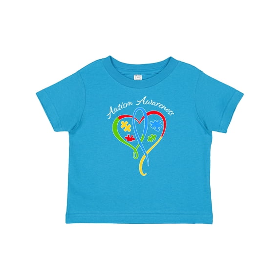 Inktastic Autism Awareness Heart Ribbon and Puzzle Pieces Boys or Girls Baby T-Shirt