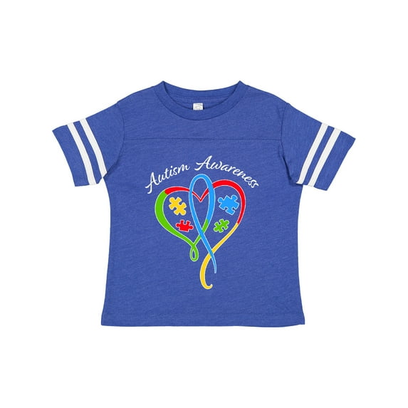 Inktastic Autism Awareness Heart Ribbon and Puzzle Pieces Boys or Girls Toddler T-Shirt