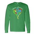 thumbnail image 1 of Inktastic Autism Awareness Heart Ribbon and Puzzle Pieces Long Sleeve T-Shirt, 1 of 5