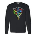 thumbnail image 1 of Inktastic Autism Awareness Heart Ribbon and Puzzle Pieces Long Sleeve T-Shirt, 1 of 5