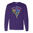 thumbnail image 1 of Inktastic Autism Awareness Heart Ribbon and Puzzle Pieces Long Sleeve T-Shirt, 1 of 5