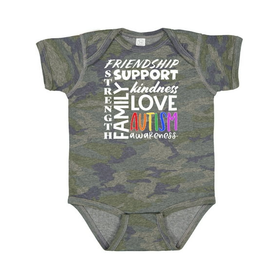 Inktastic Autism Awareness Love, Friendship, Support Boys or Girls Baby Bodysuit