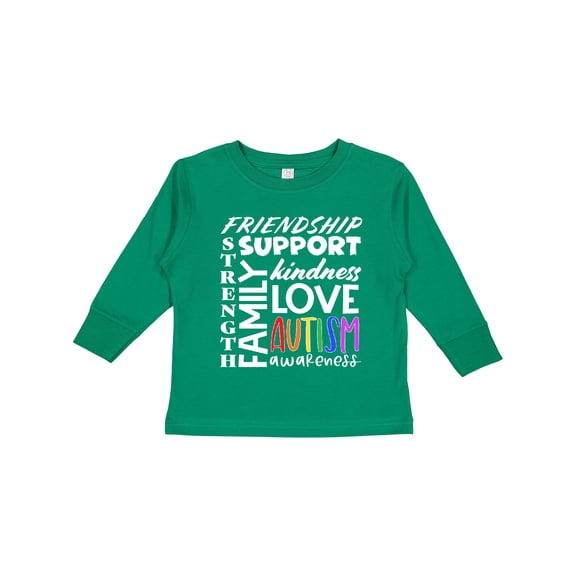 Inktastic Autism Awareness Love, Friendship, Support Boys or Girls Long Sleeve Toddler T-Shirt
