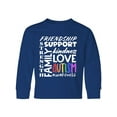 thumbnail image 1 of Inktastic Autism Awareness Love, Friendship, Support Long Sleeve Youth T-Shirt, 1 of 5