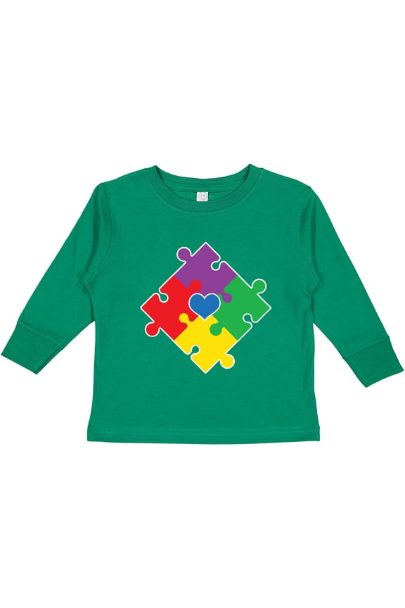 Autism Awareness Month Puzzle Boys or Girls Long Sleeve Toddler T-Shirt