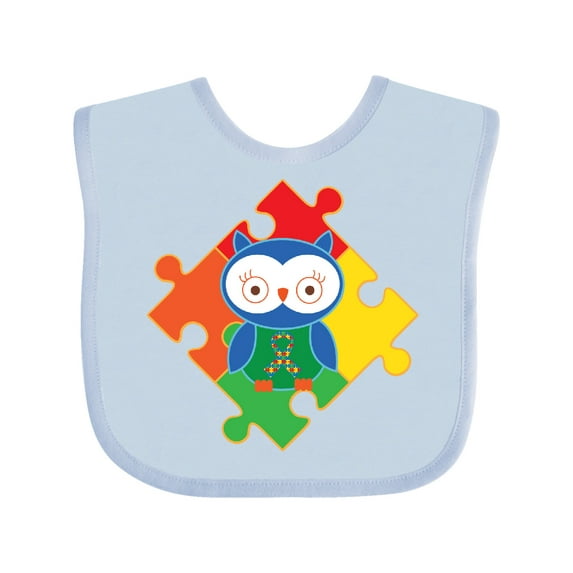Inktastic Autism Awareness Puzzle Piece Owl Boys or Girls Baby Bib