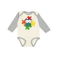 thumbnail image 1 of Inktastic Autism Awareness Puzzle Piece Owl Boys or Girls Long Sleeve Baby Bodysuit, 1 of 5