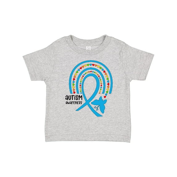 Inktastic Autism Awareness Ribbon Rainbow and Butterfly Boys or Girls Toddler T-Shirt