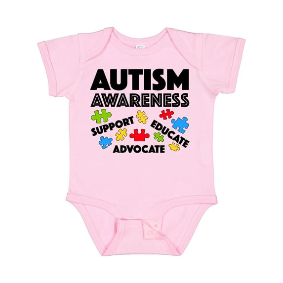 Inktastic Autism Awareness- Support, Educate, Advocate Boys or Girls Baby Bodysuit