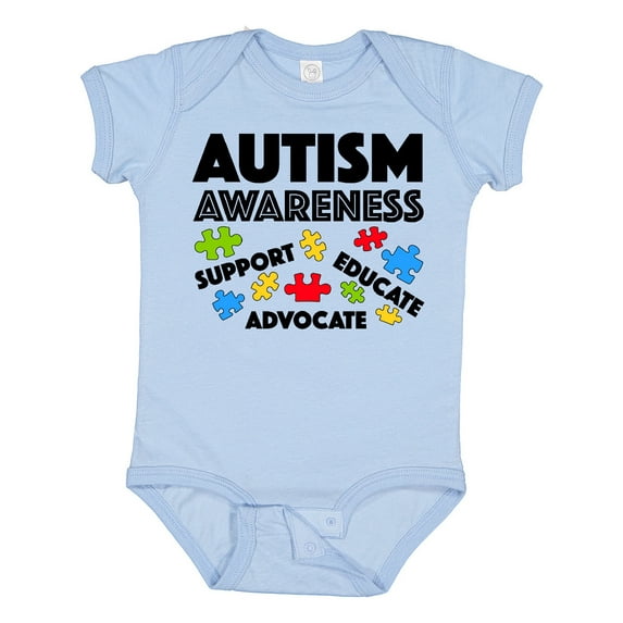 Inktastic Autism Awareness- Support, Educate, Advocate Boys or Girls Baby Bodysuit