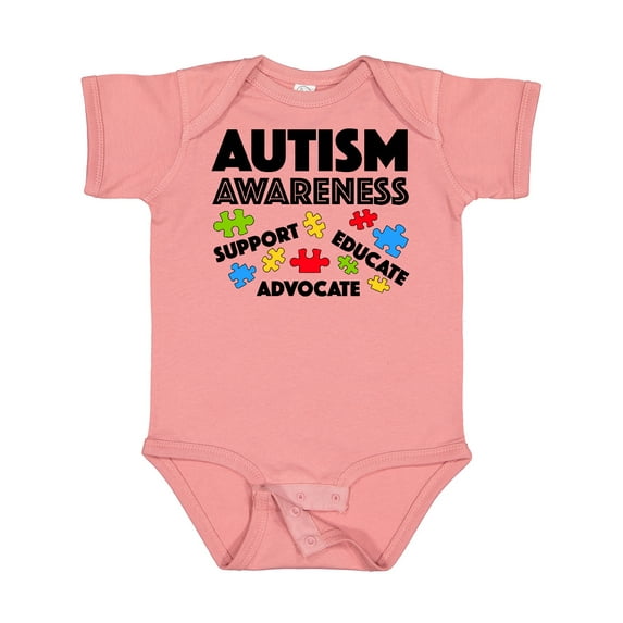 Inktastic Autism Awareness- Support, Educate, Advocate Boys or Girls Baby Bodysuit