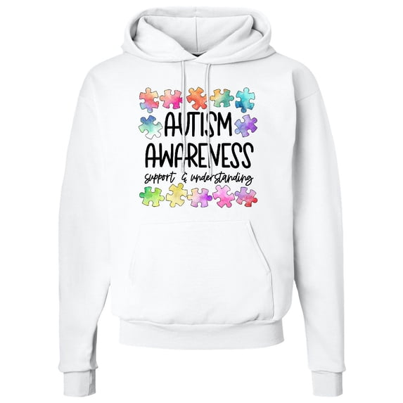 Inktastic Autism Awareness Support and Understanding Puzzle Pieces Adult Hoodie Sweatshirt