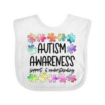 Inktastic Autism Awareness Support and Understanding Puzzle Pieces Boys or Girls Baby Bib