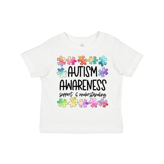 Inktastic Autism Awareness Support and Understanding Puzzle Pieces Boys or Girls Toddler T-Shirt