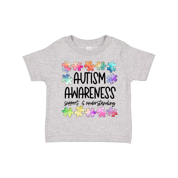Inktastic Autism Awareness Support and Understanding Puzzle Pieces Boys or Girls Toddler T-Shirt