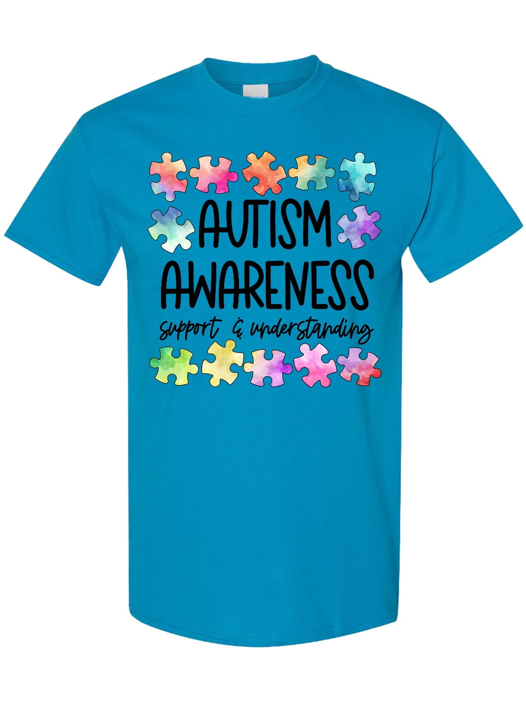 Inktastic Autism Awareness Support and Understanding Puzzle Pieces T-Shirt