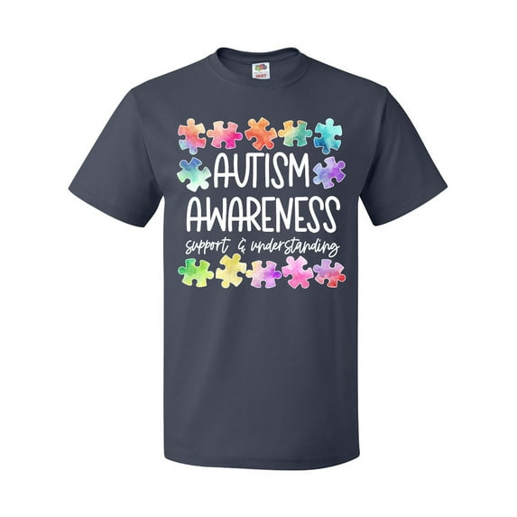 Inktastic Autism Awareness Support and Understanding Puzzle Pieces T-Shirt