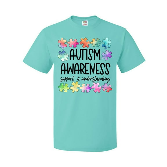 Inktastic Autism Awareness Support and Understanding Puzzle Pieces T-Shirt