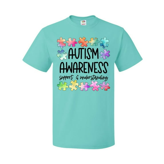 Inktastic Autism Awareness Support and Understanding Puzzle Pieces T-Shirt