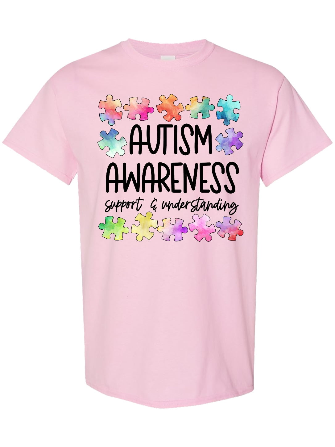 Inktastic Autism Awareness Support and Understanding Puzzle Pieces T-Shirt