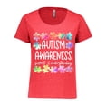 thumbnail image 1 of Inktastic Autism Awareness Support and Understanding Puzzle Pieces Women's Plus Size T-Shirt, 1 of 5