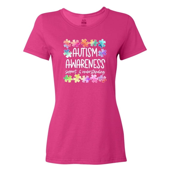Inktastic Autism Awareness Support and Understanding Puzzle Pieces Women's T-Shirt