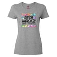 thumbnail image 1 of Inktastic Autism Awareness Support and Understanding Puzzle Pieces Women's T-Shirt, 1 of 5