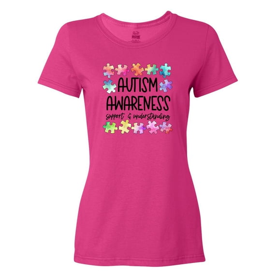 Inktastic Autism Awareness Support and Understanding Puzzle Pieces Women's T-Shirt