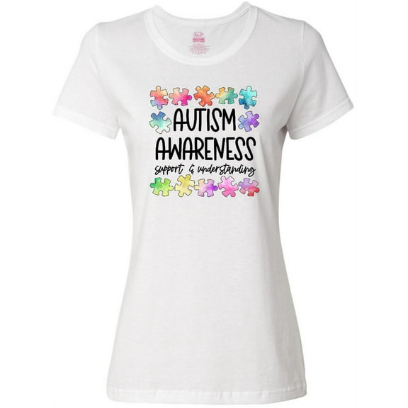 Inktastic Autism Awareness Support and Understanding Puzzle Pieces Women's T-Shirt