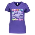 thumbnail image 1 of Inktastic Autism Awareness Support and Understanding Puzzle Pieces Women's V-Neck T-Shirt, 1 of 5