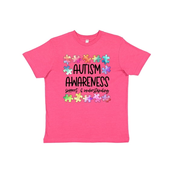 Inktastic Autism Awareness Support and Understanding Puzzle Pieces Youth T-Shirt