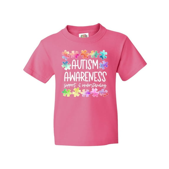 Inktastic Autism Awareness Support and Understanding Puzzle Pieces Youth T-Shirt