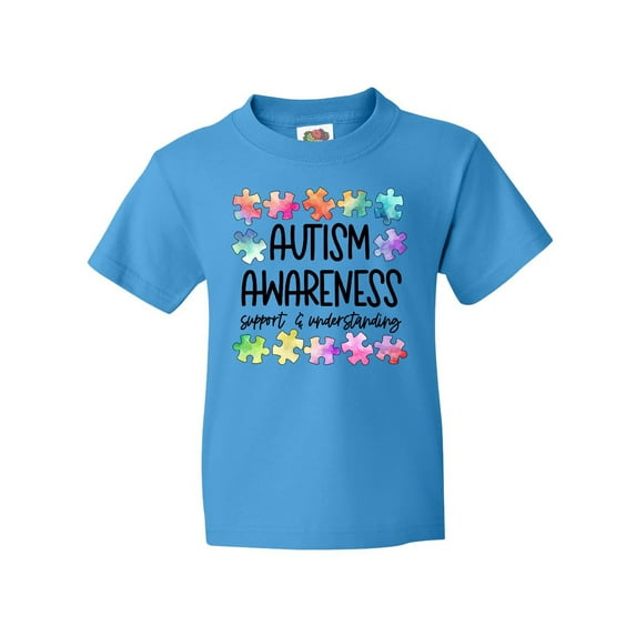 Inktastic Autism Awareness Support and Understanding Puzzle Pieces Youth T-Shirt