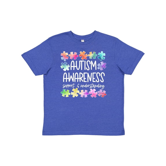 Inktastic Autism Awareness Support and Understanding Puzzle Pieces Youth T-Shirt
