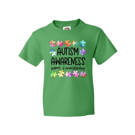 Inktastic Autism Awareness Support and Understanding Puzzle Pieces Youth T-Shirt