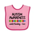 thumbnail image 1 of Inktastic Autism Awareness Understanding and Love with Puzzle Pieces Boys or Girls Baby Bib, 1 of 4