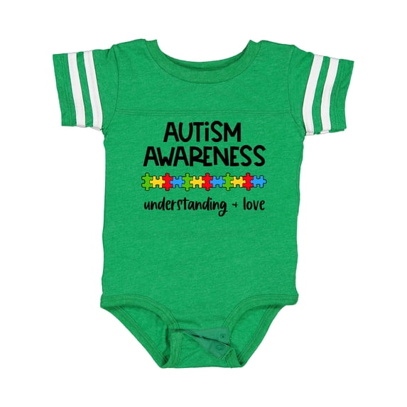 Inktastic Autism Awareness Understanding and Love with Puzzle Pieces Boys or Girls Baby Bodysuit