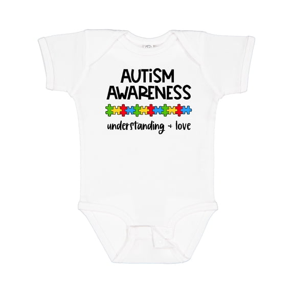 Inktastic Autism Awareness Understanding and Love with Puzzle Pieces Boys or Girls Baby Bodysuit