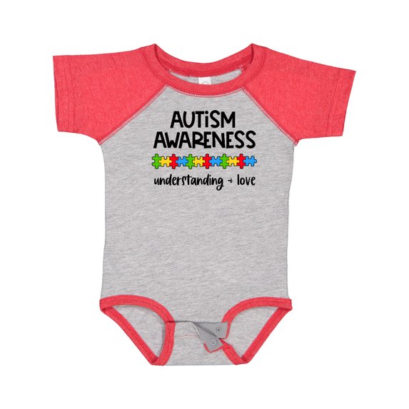 Inktastic Autism Awareness Understanding and Love with Puzzle Pieces Boys or Girls Baby Bodysuit