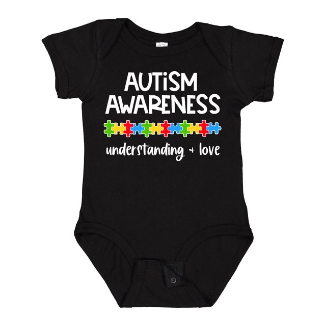 Inktastic Autism Awareness Understanding and Love with Puzzle Pieces Boys or Girls Baby Bodysuit