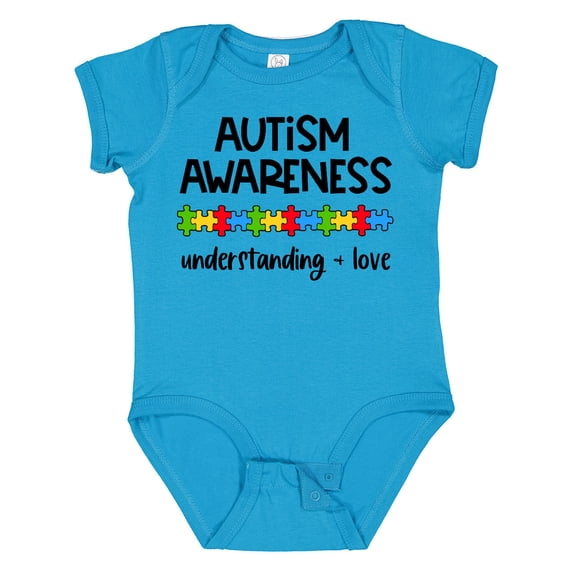 Inktastic Autism Awareness Understanding and Love with Puzzle Pieces Boys or Girls Baby Bodysuit