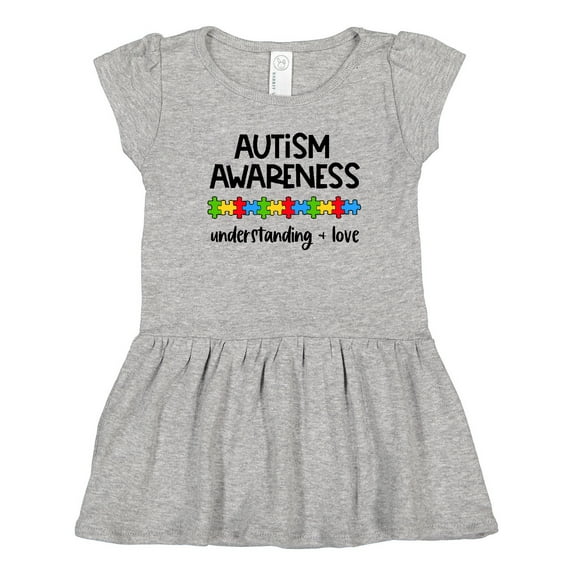 Inktastic Autism Awareness Understanding and Love with Puzzle Pieces Girls Toddler Dress