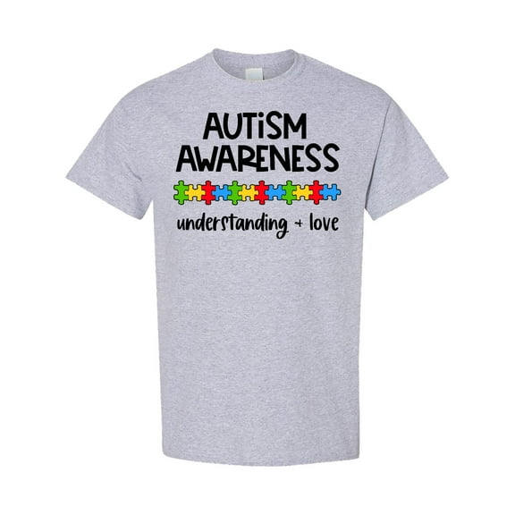 Inktastic Autism Awareness Understanding and Love with Puzzle Pieces T-Shirt