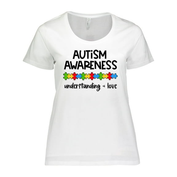 Inktastic Autism Awareness Understanding and Love with Puzzle Pieces Women's Plus Size T-Shirt