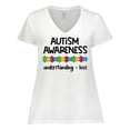 thumbnail image 1 of Inktastic Autism Awareness Understanding and Love with Puzzle Pieces Women's Plus Size V-Neck T-Shirt, 1 of 5