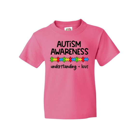Inktastic Autism Awareness Understanding and Love with Puzzle Pieces Youth T-Shirt