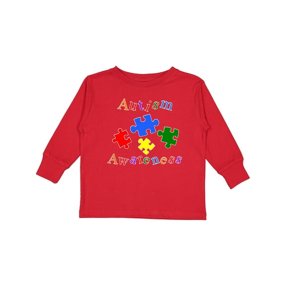 Inktastic Autism Awareness-puzzle Boys or Girls Long Sleeve Toddler T-Shirt