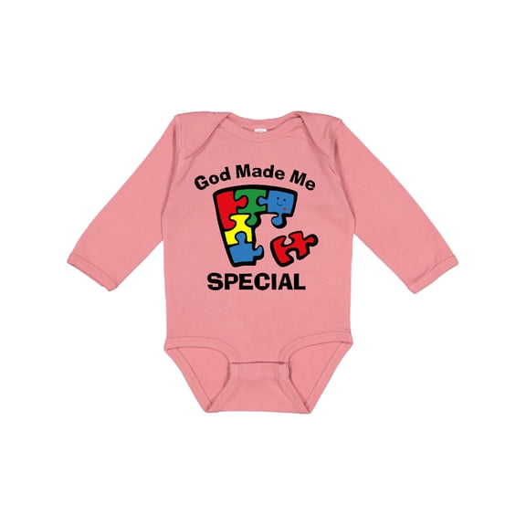 Inktastic Autism God Made Me Special Boys or Girls Long Sleeve Baby Bodysuit
